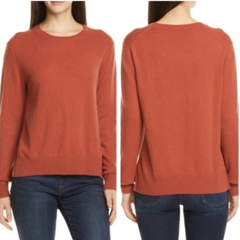 Vince Step Hem Cashmere Sweater in Spice Crewneck Women’s Large